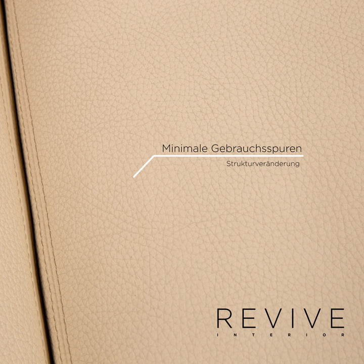 Erpo CL 400 Leder Sofa Garnitur Creme 1x Zweisitzer 1x Hocker Funktion #14510