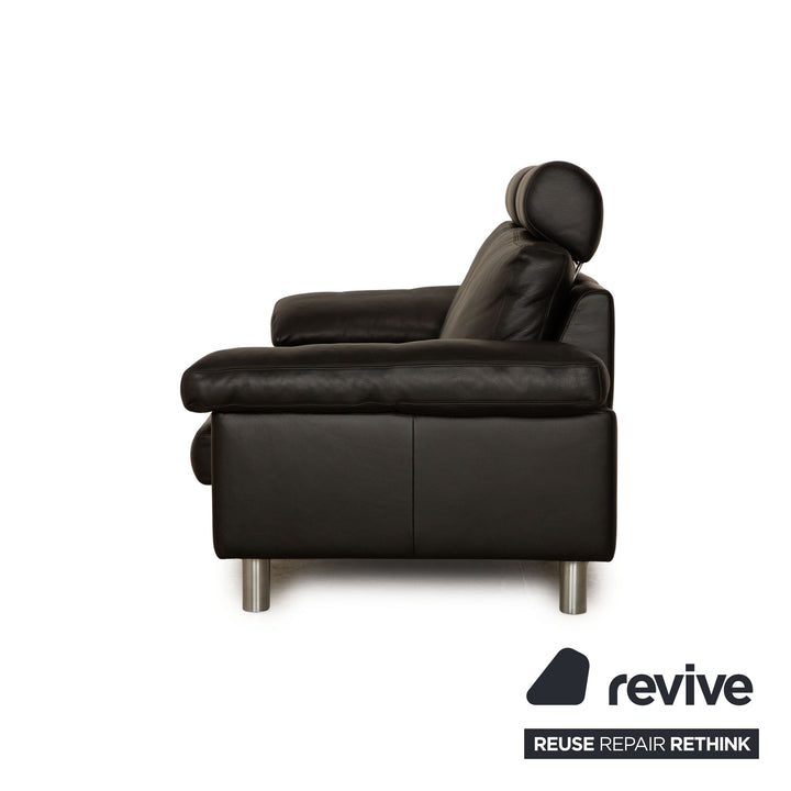 Erpo Leder Sofa Schwarz Zweisitzer