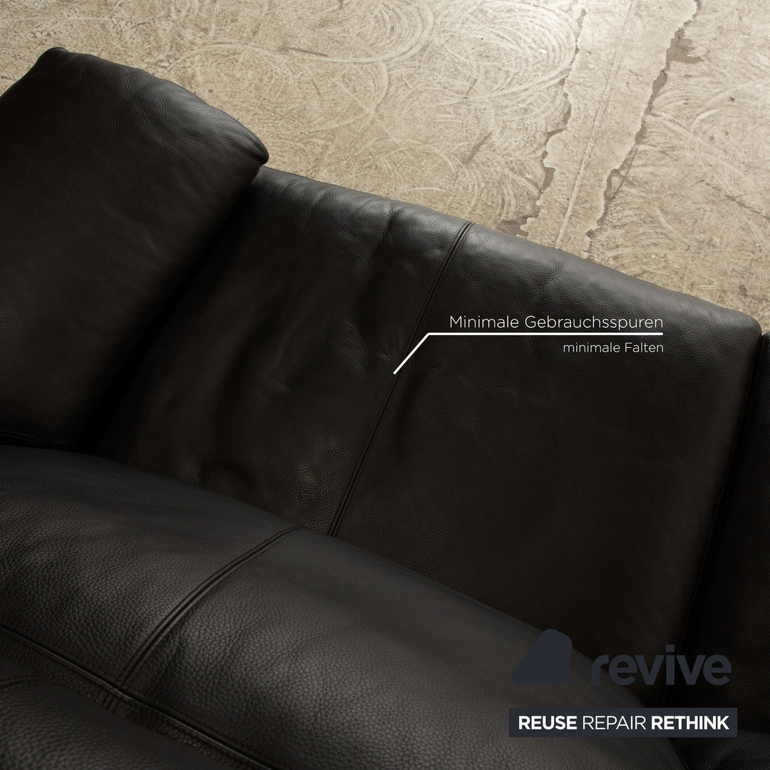 Erpo Leder Sofa Schwarz Zweisitzer