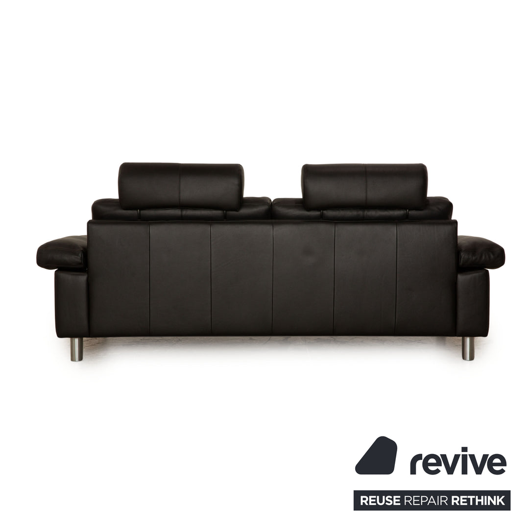Erpo Leder Sofa Schwarz Zweisitzer