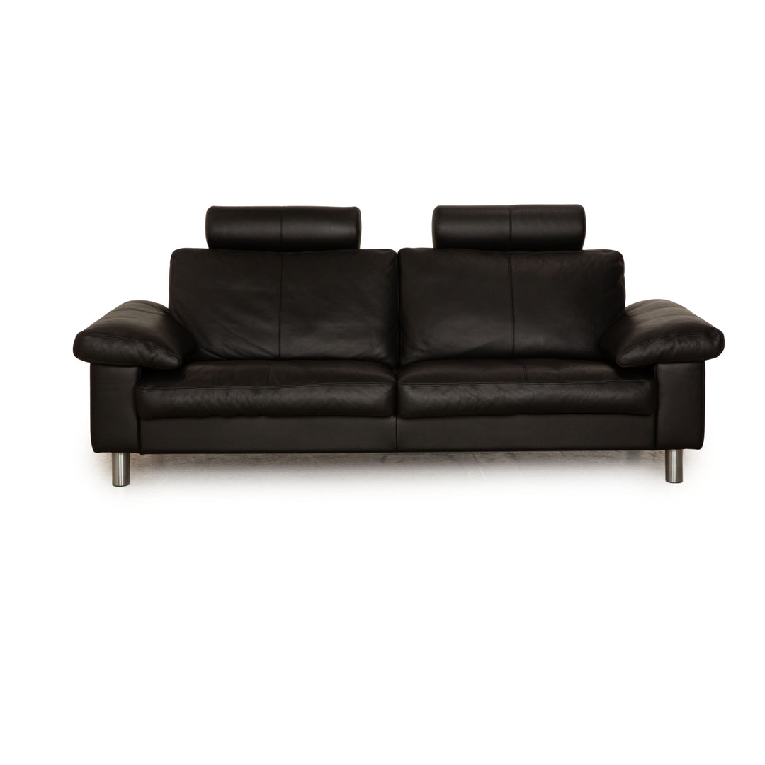 Erpo Leder Sofa Schwarz Zweisitzer
