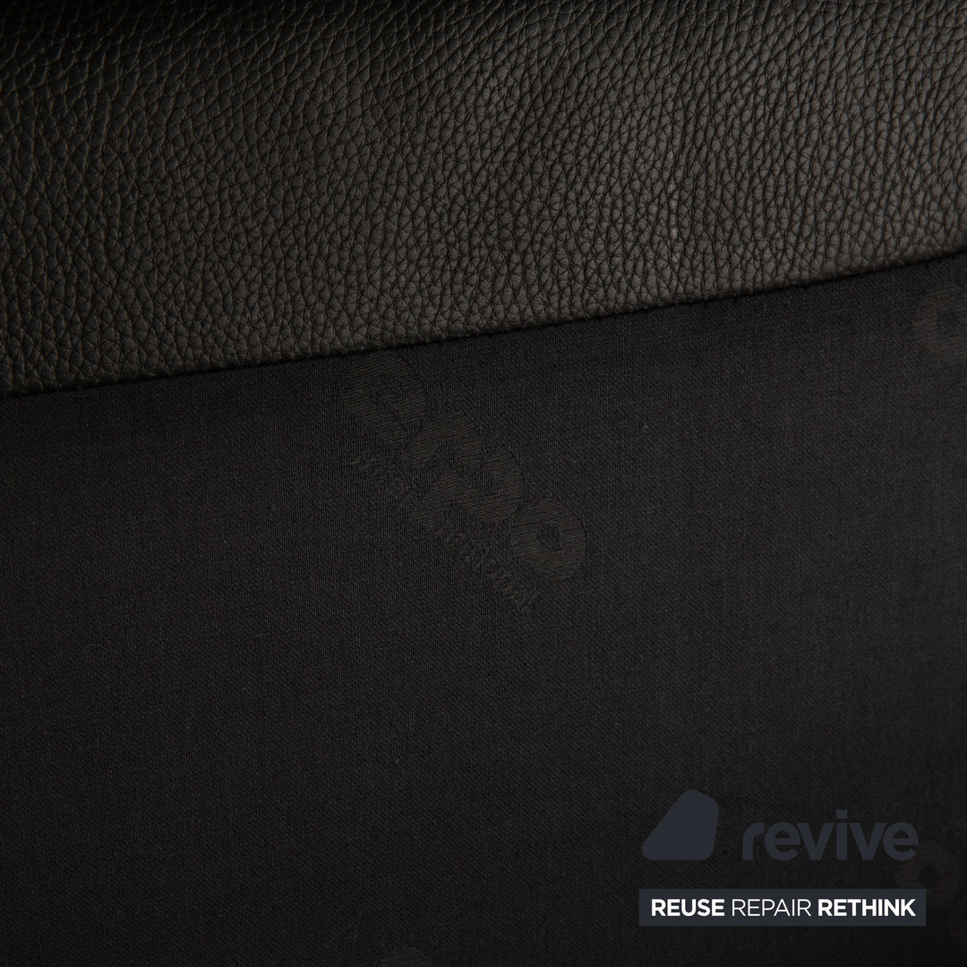 Erpo Leder Sofa Schwarz Zweisitzer