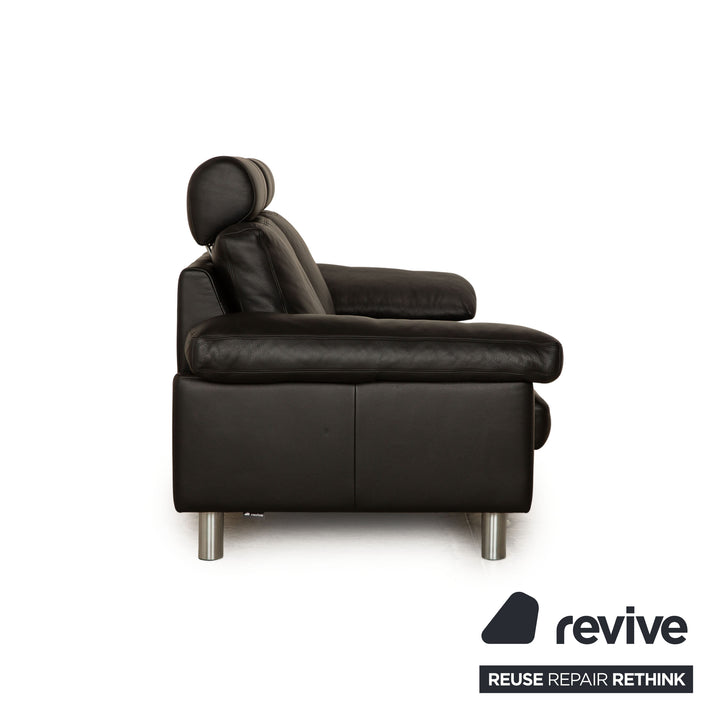 Erpo Leder Sofa Schwarz Zweisitzer