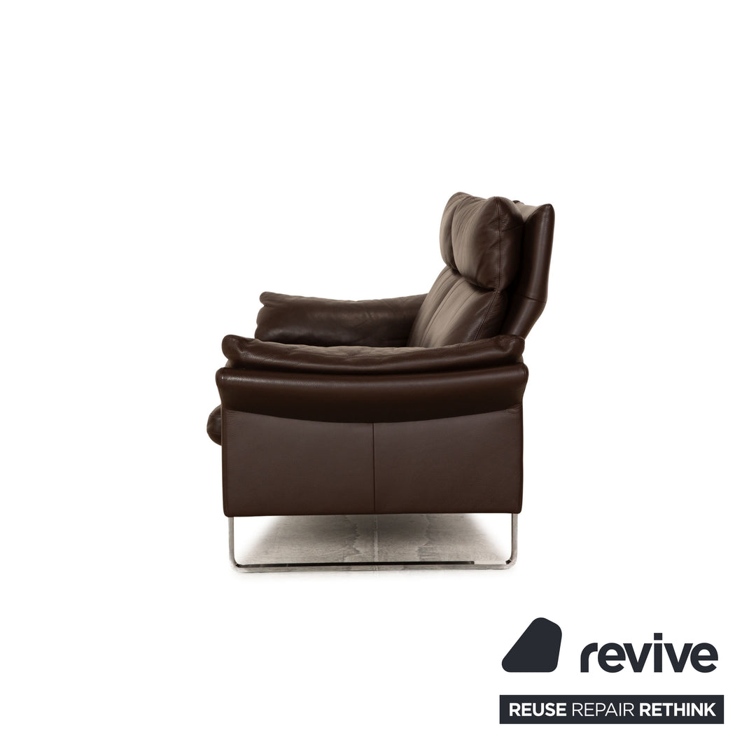 Erpo Lucca Leder Zweisitzer Braun Sofa Couch manuelle Funktion