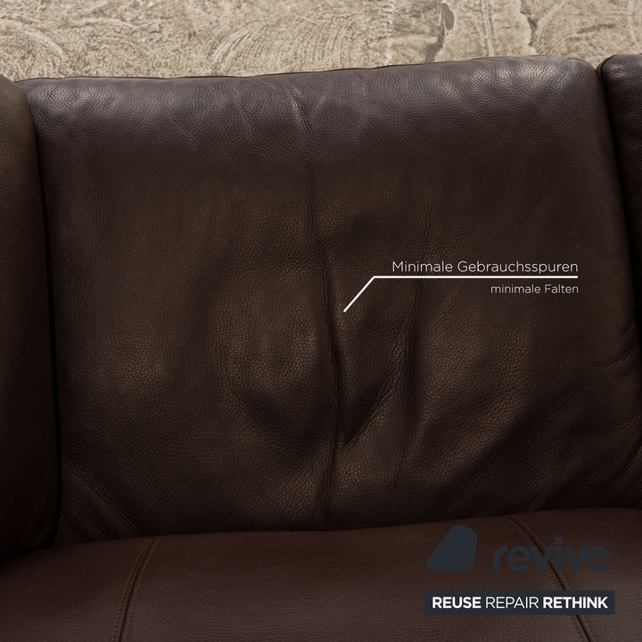 Erpo Lucca Leder Zweisitzer Braun Sofa Couch manuelle Funktion