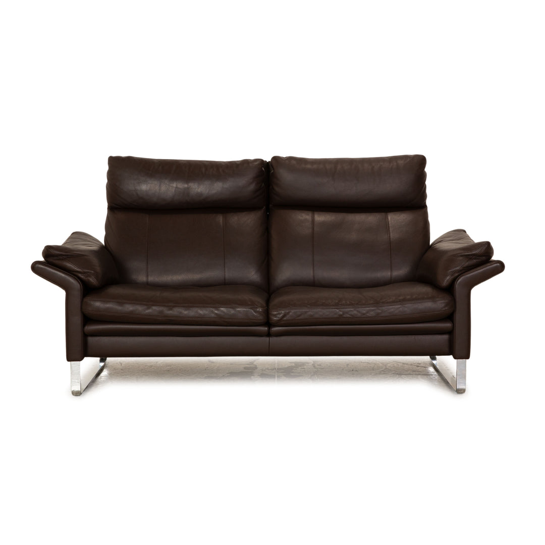 Erpo Lucca Leder Zweisitzer Braun Sofa Couch manuelle Funktion