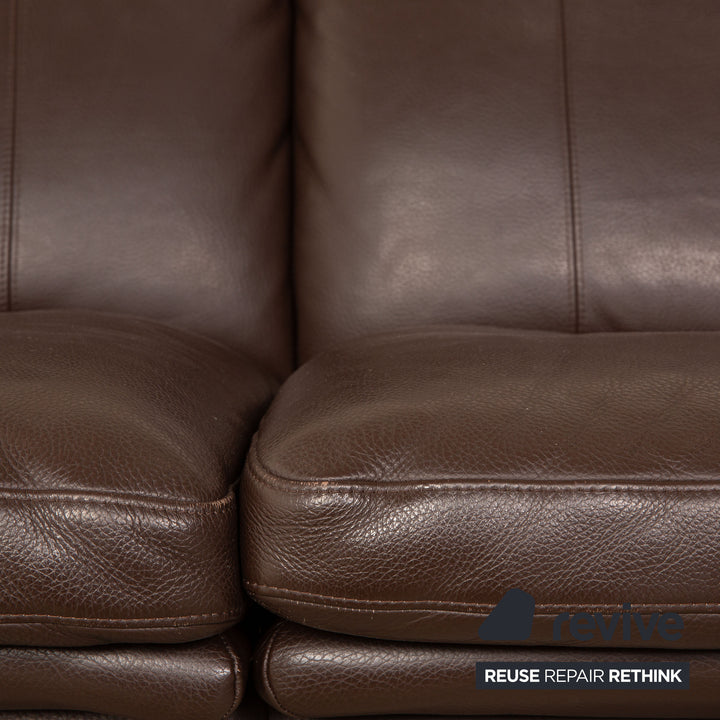 Erpo Lucca Leder Zweisitzer Braun Sofa Couch manuelle Funktion