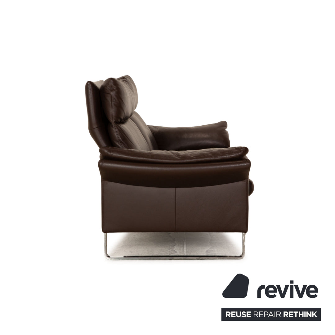 Erpo Lucca Leder Zweisitzer Braun Sofa Couch manuelle Funktion