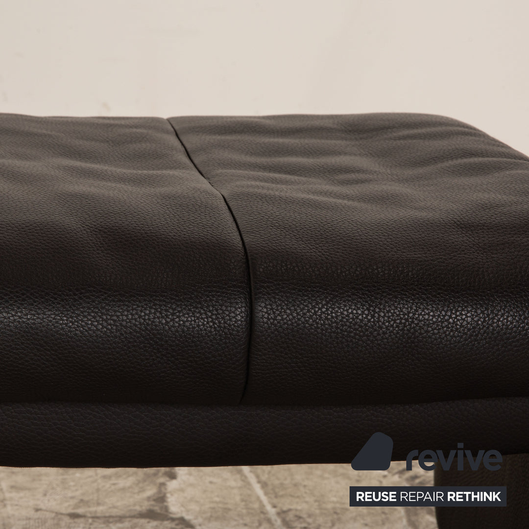 Erpo Lugano Leder Hocker Anthrazit