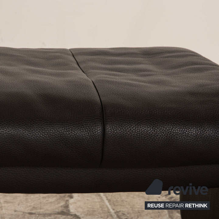 Erpo Lugano Leder Hocker Anthrazit