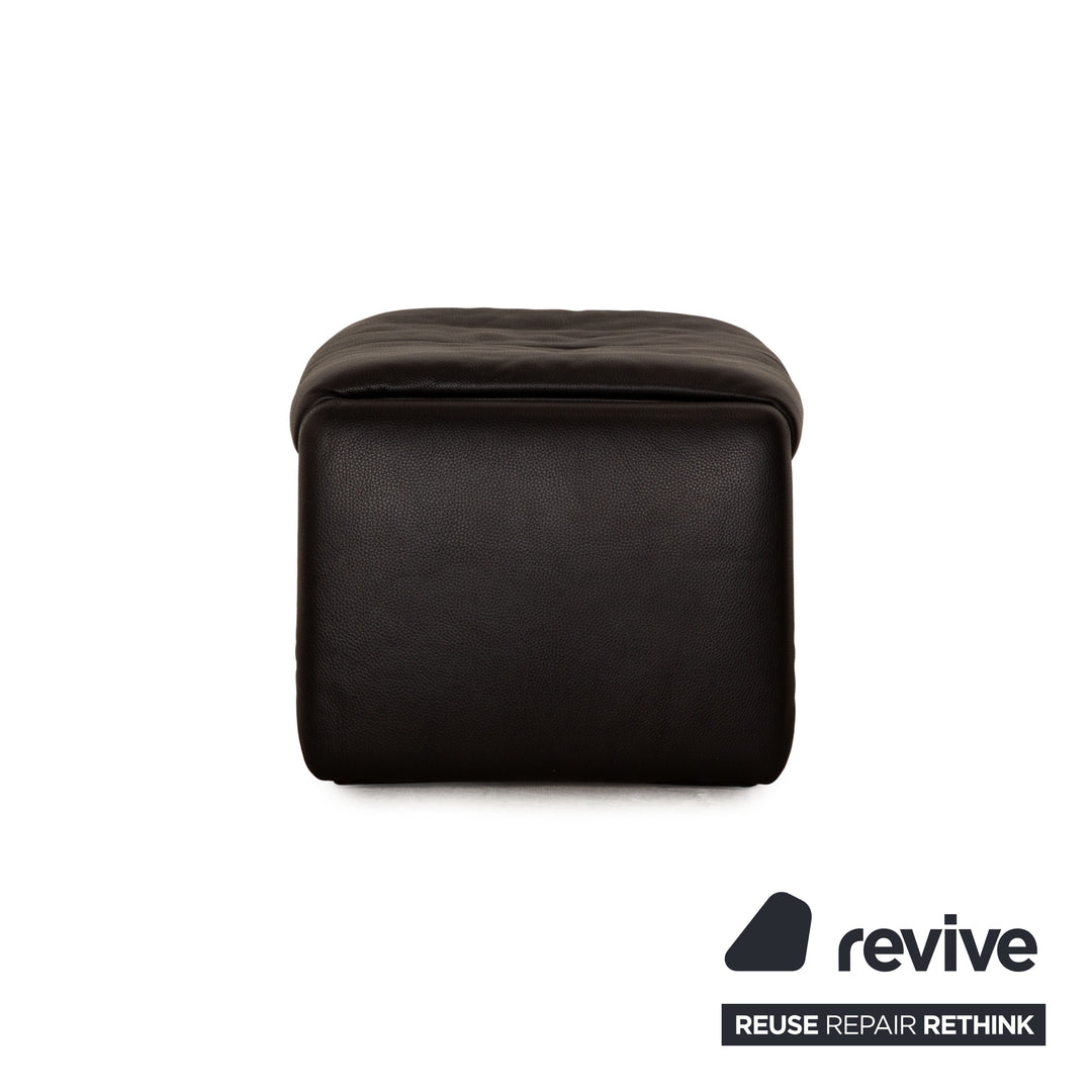 Erpo Lugano Leder Hocker Anthrazit