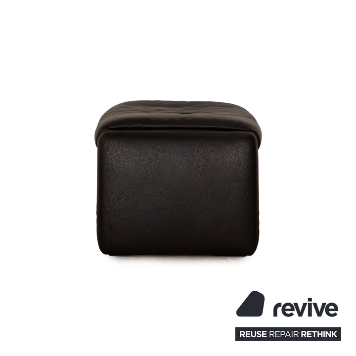 Erpo Lugano Leder Hocker Anthrazit