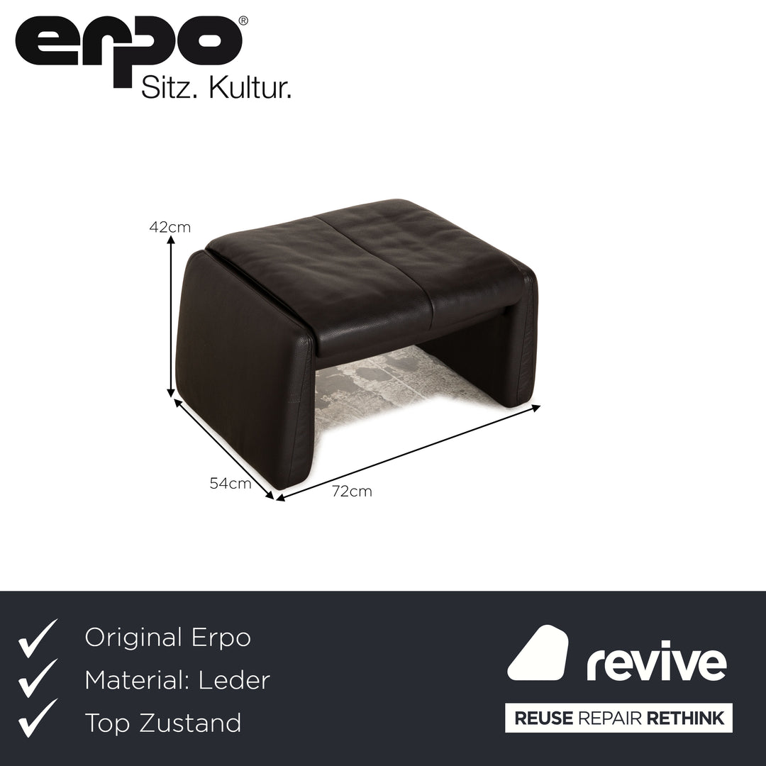 Erpo Lugano Leder Hocker Anthrazit