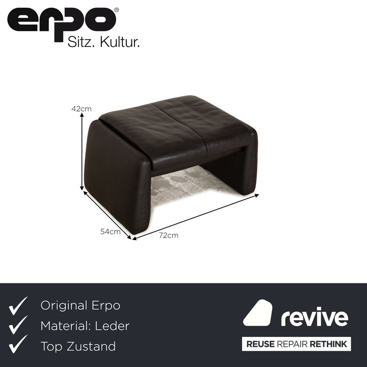 Erpo Lugano Leder Hocker Anthrazit