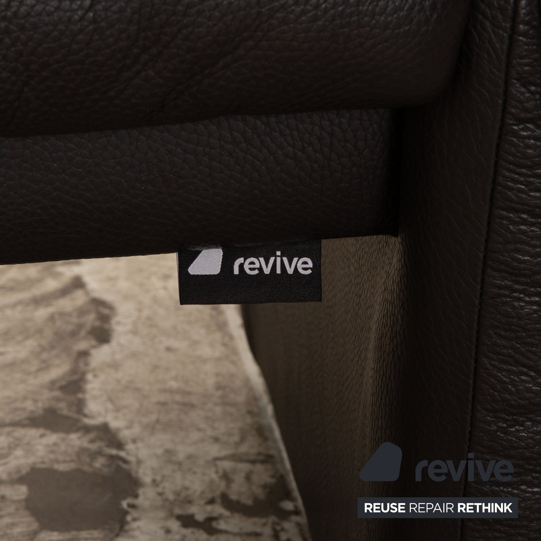 Erpo Lugano Leder Hocker Anthrazit