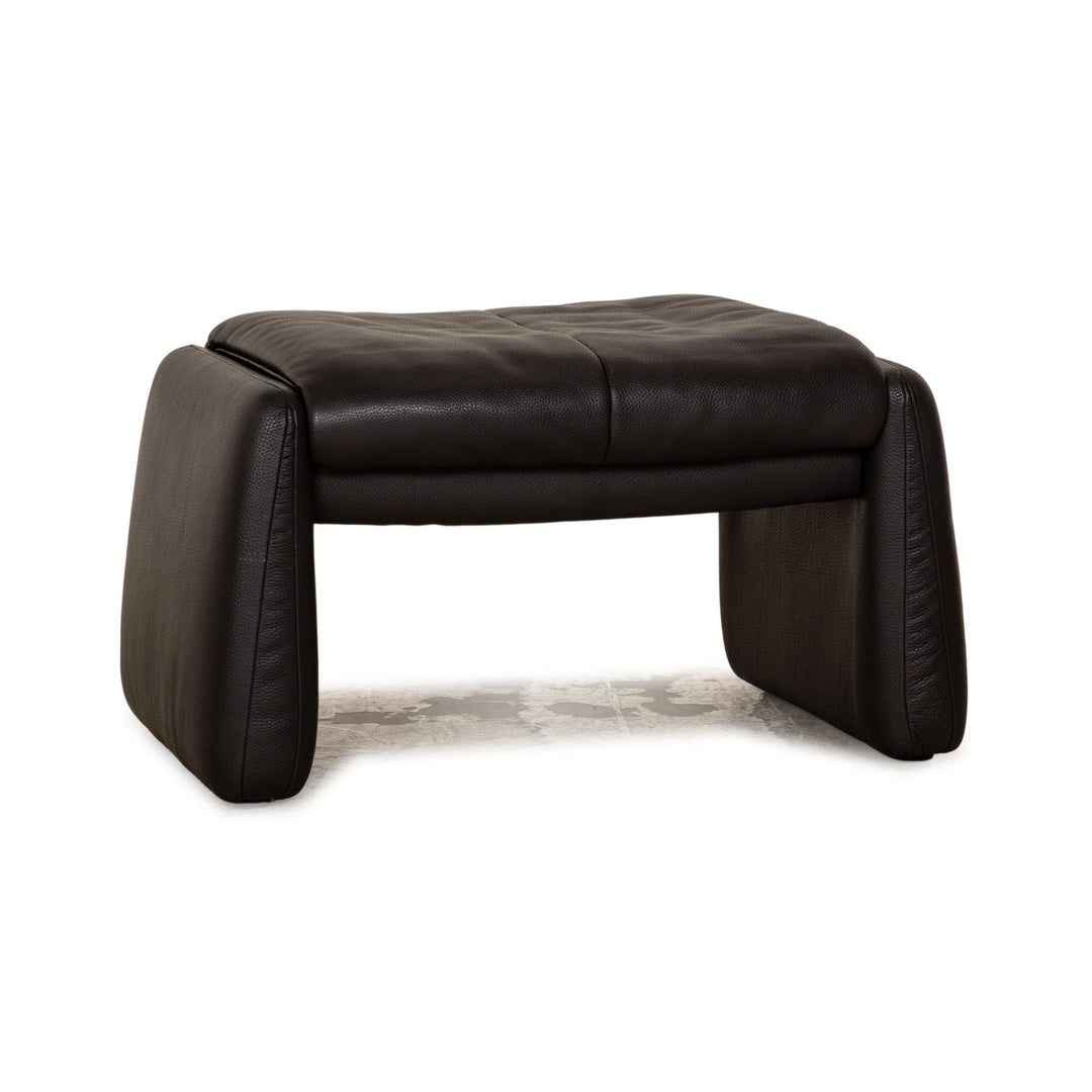 Erpo Lugano Leder Hocker Anthrazit