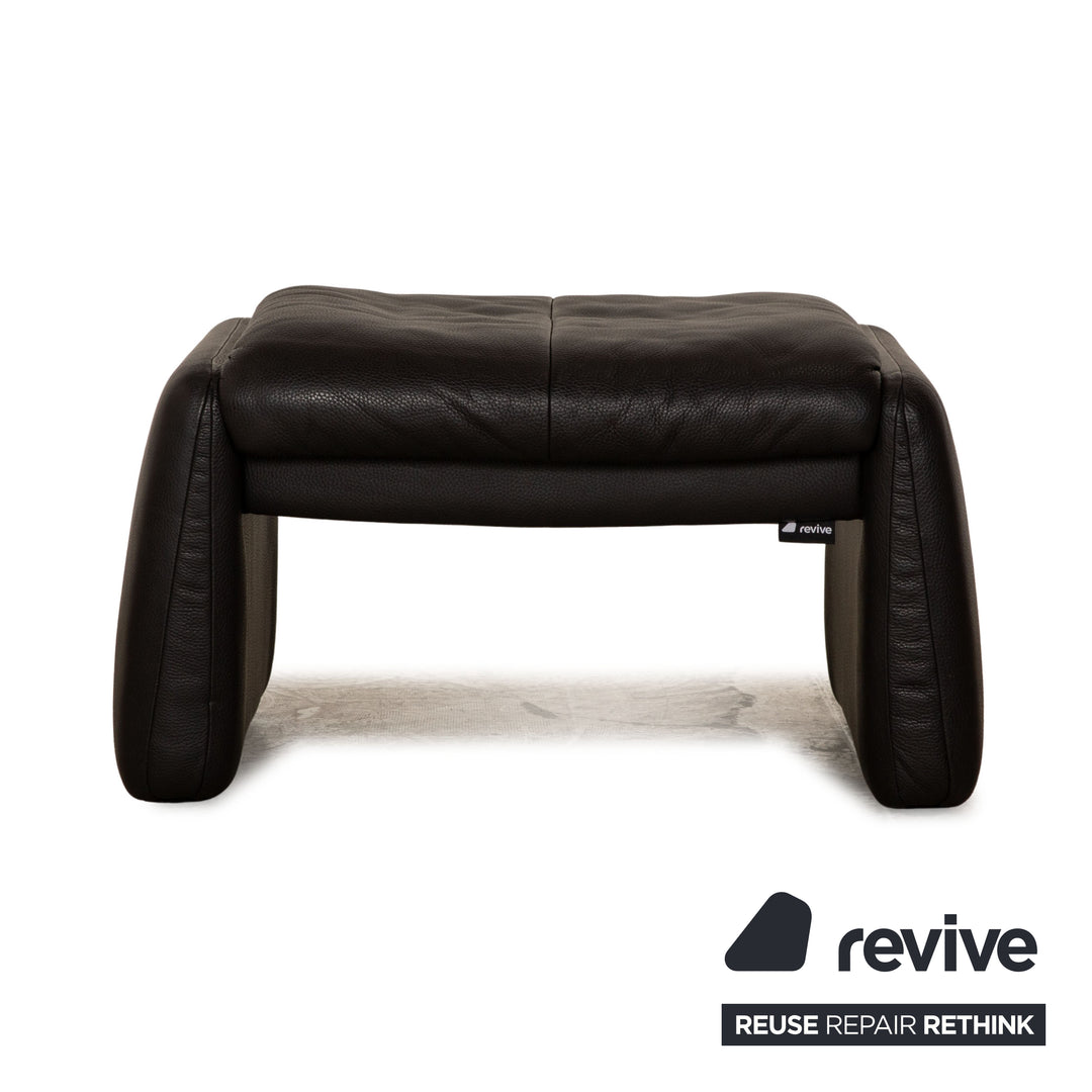 Erpo Lugano Leder Hocker Anthrazit