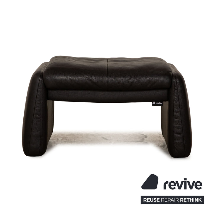 Erpo Lugano Leder Hocker Anthrazit