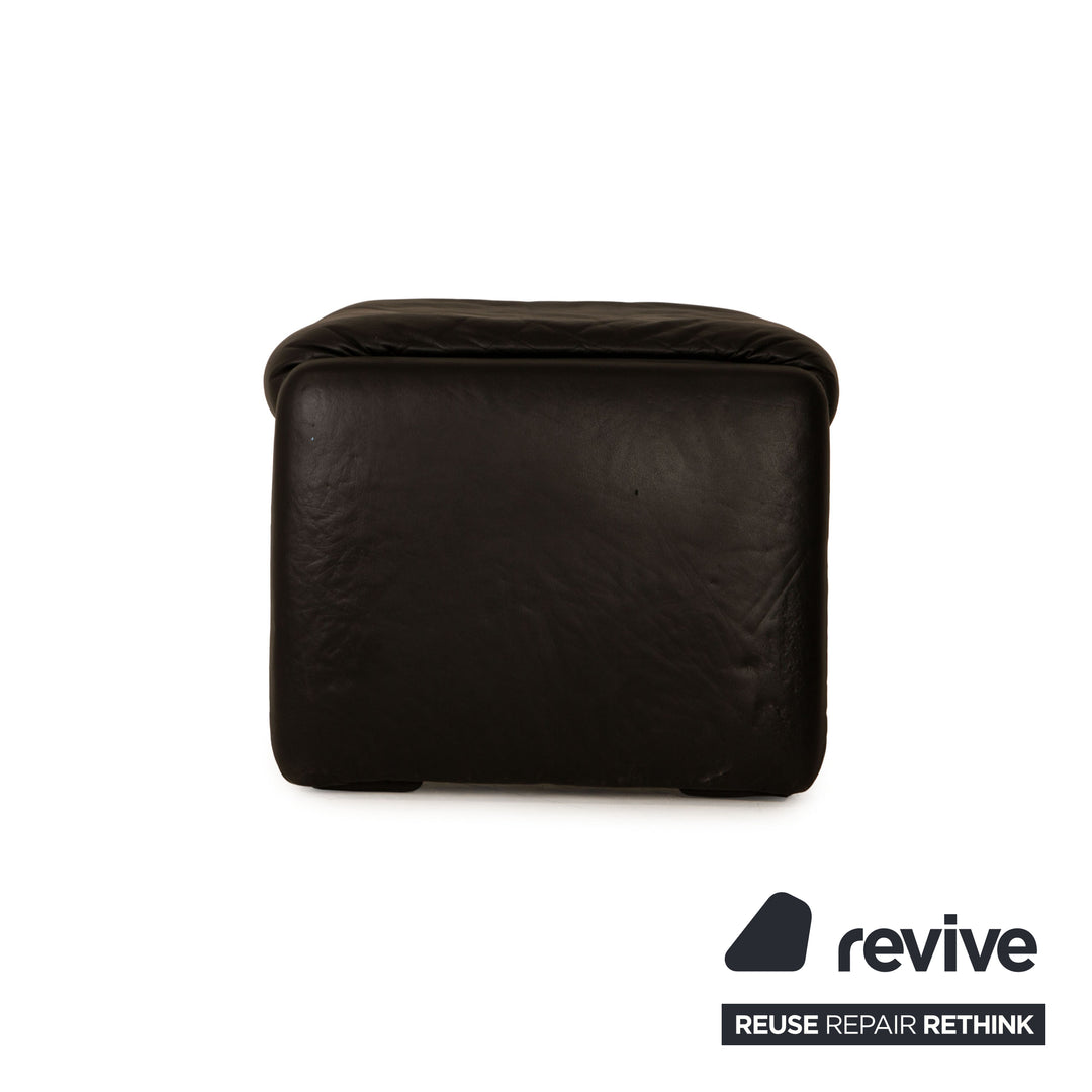 Erpo Lugano Leder Hocker Schwarz