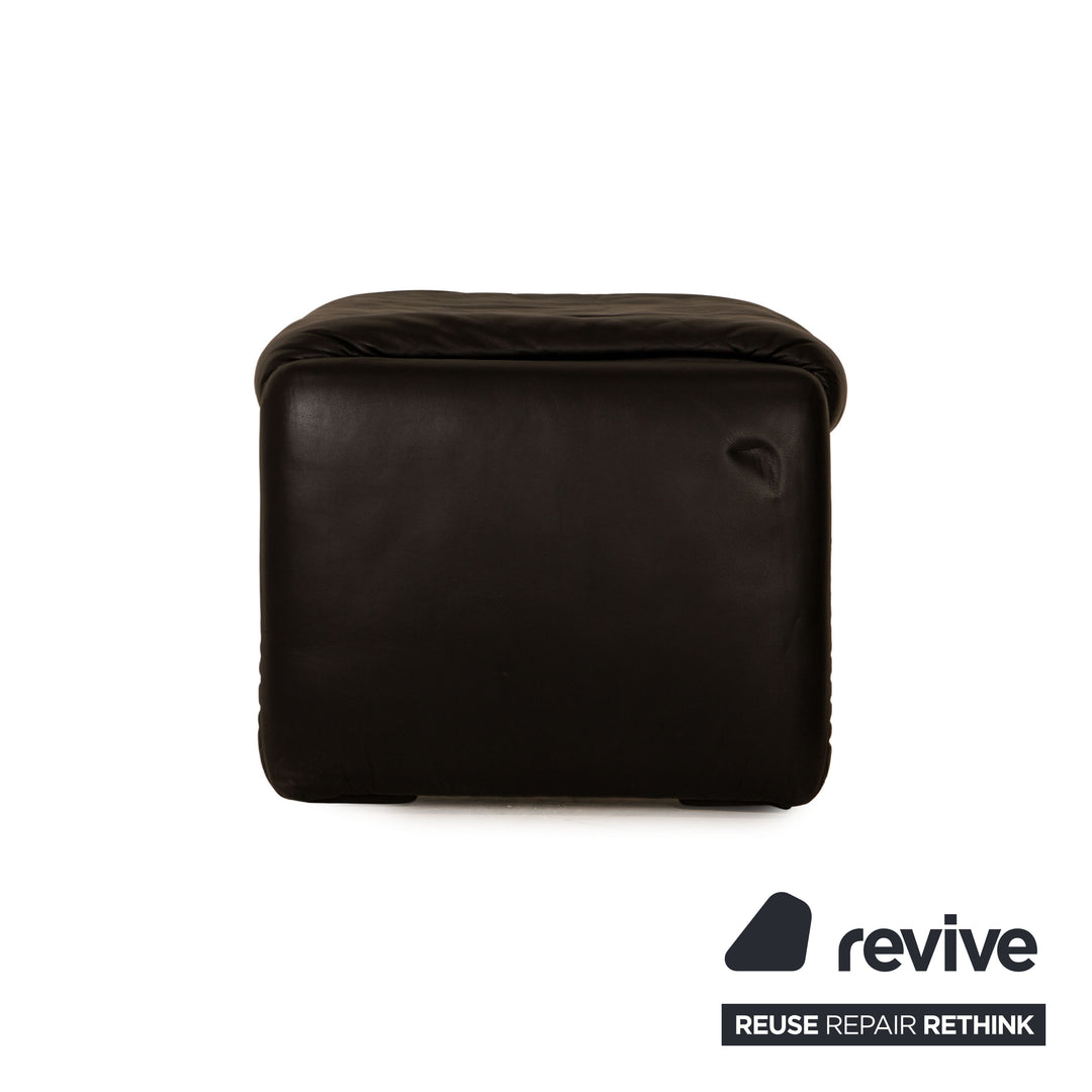 Erpo Lugano Leder Hocker Schwarz