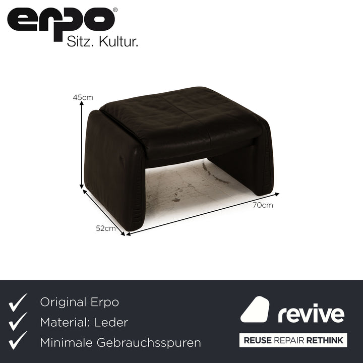 Erpo Lugano Leder Hocker Schwarz