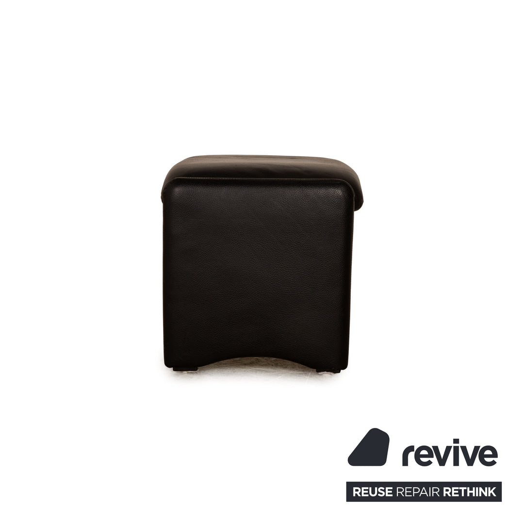 Erpo Lugano Leder Hocker Schwarz