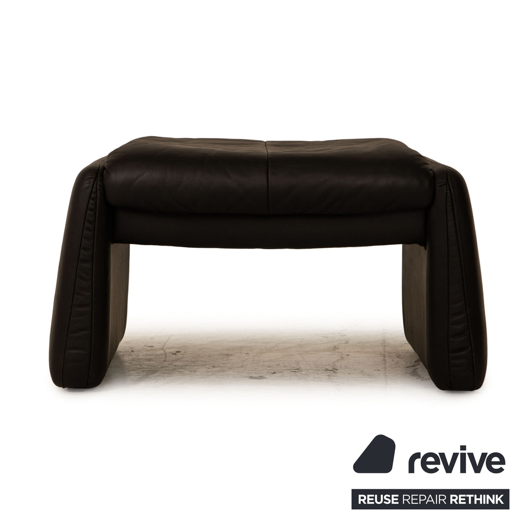 Erpo Lugano Leder Hocker Schwarz