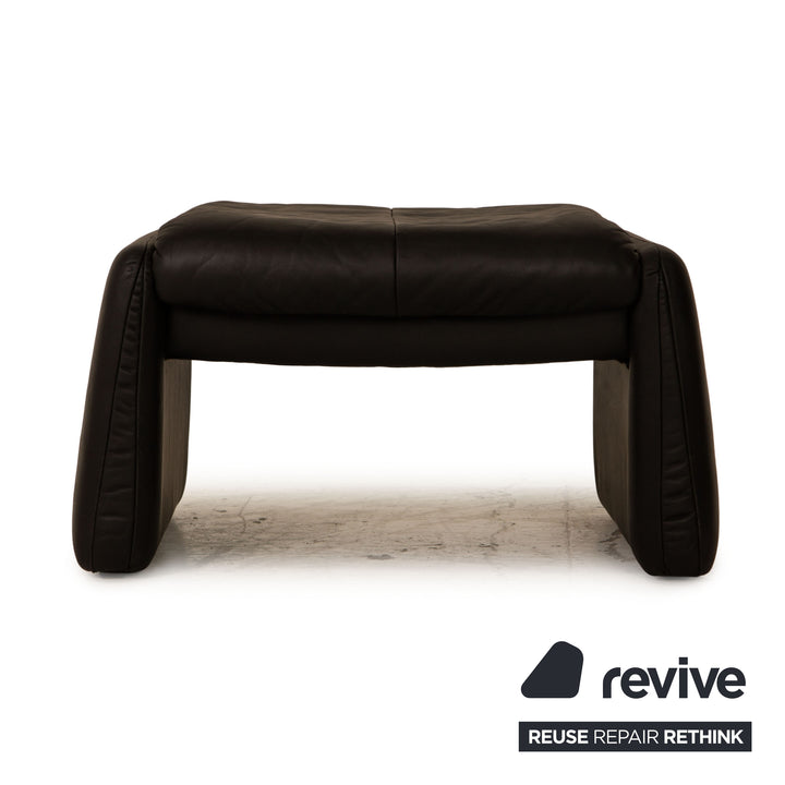 Erpo Lugano Leder Hocker Schwarz