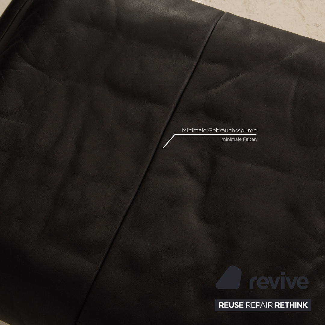 Erpo Lugano Leder Hocker Schwarz