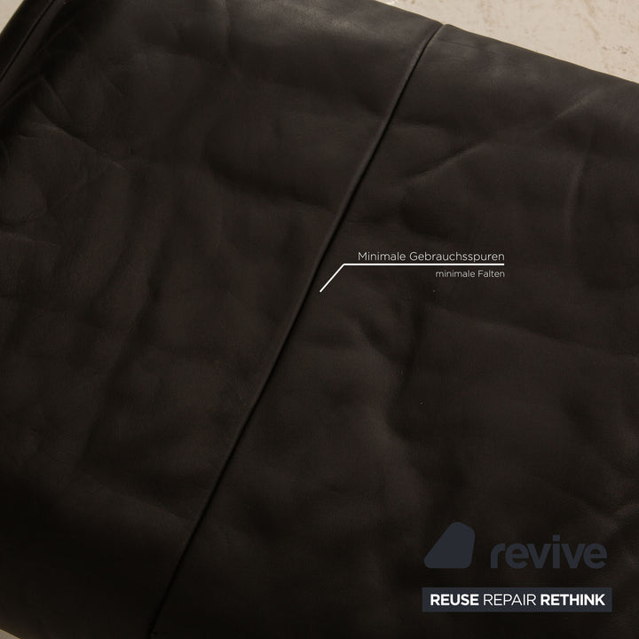 Erpo Lugano Leder Hocker Schwarz