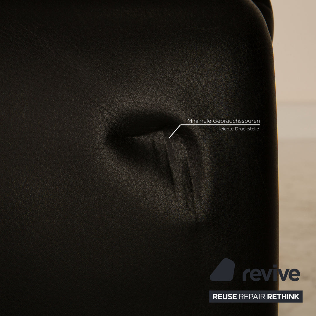 Erpo Lugano Leder Hocker Schwarz