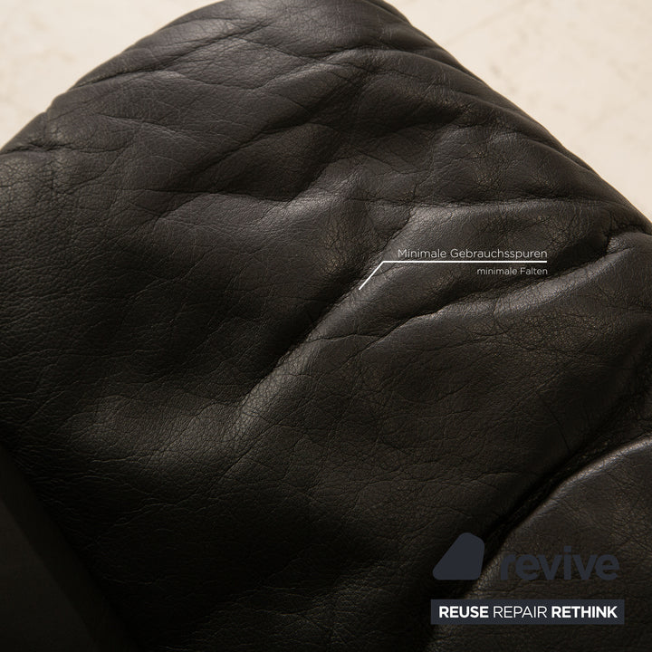 Erpo Lugano Leder Sessel Garnitur Schwarz Funktion