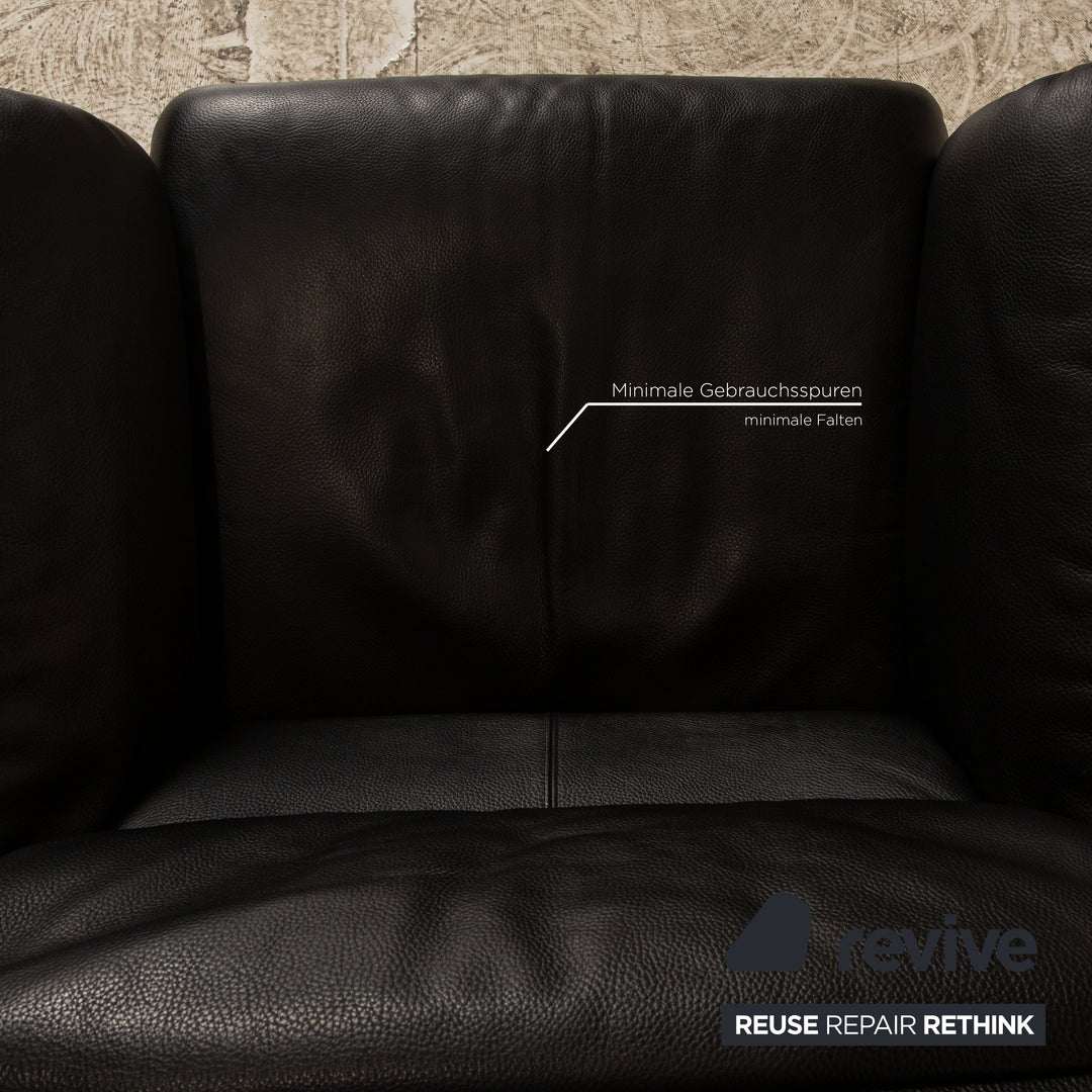 Erpo Lugano Leder Sessel Schwarz manuelle Funktion Relaxfunktion