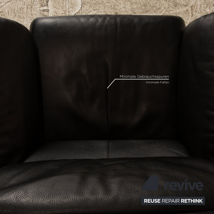 Erpo Lugano Leder Sessel Schwarz manuelle Funktion Relaxfunktion