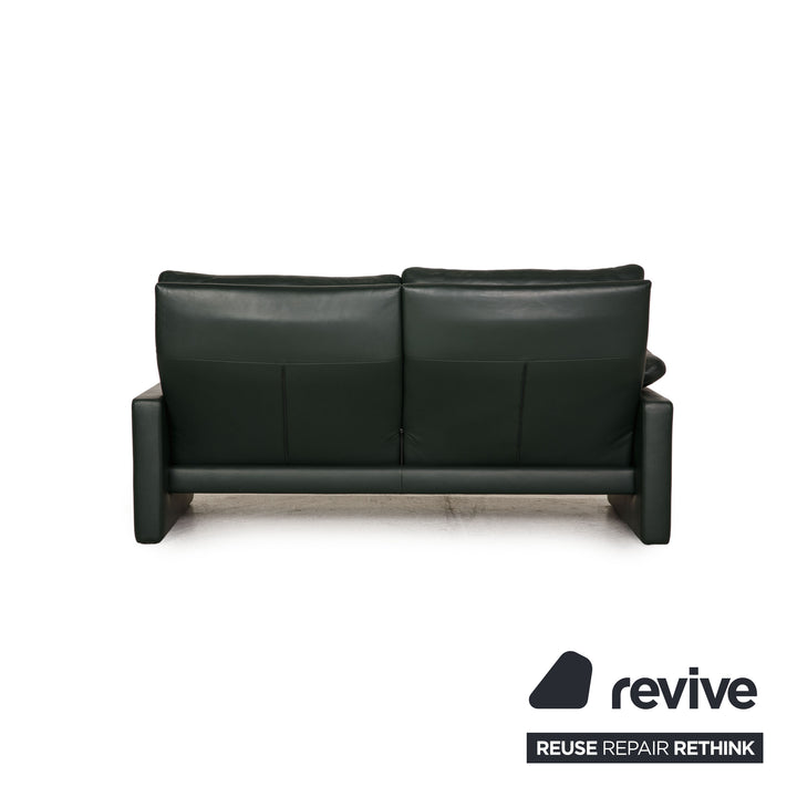 Erpo Manhattan Leder Sofa Dunkelgrün Zweisitzer Couch Funktion Relaxfunktion