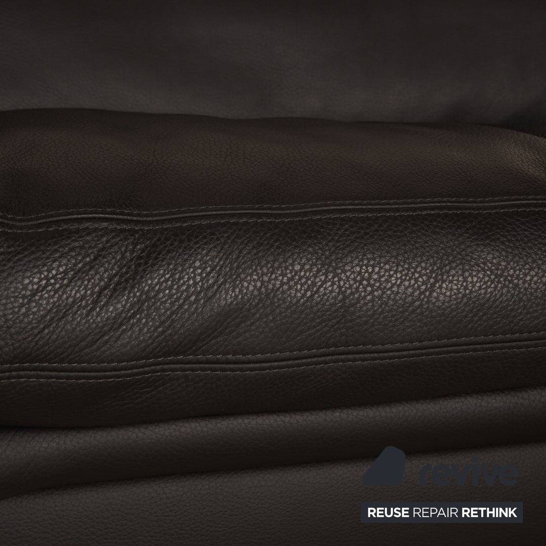 Erpo Manhatten Leder Dreisitzer Grau Anthrazit Sofa Couch Funktion