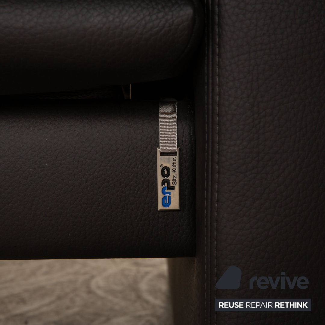 Erpo Manhatten Leder Dreisitzer Grau Anthrazit Sofa Couch Funktion