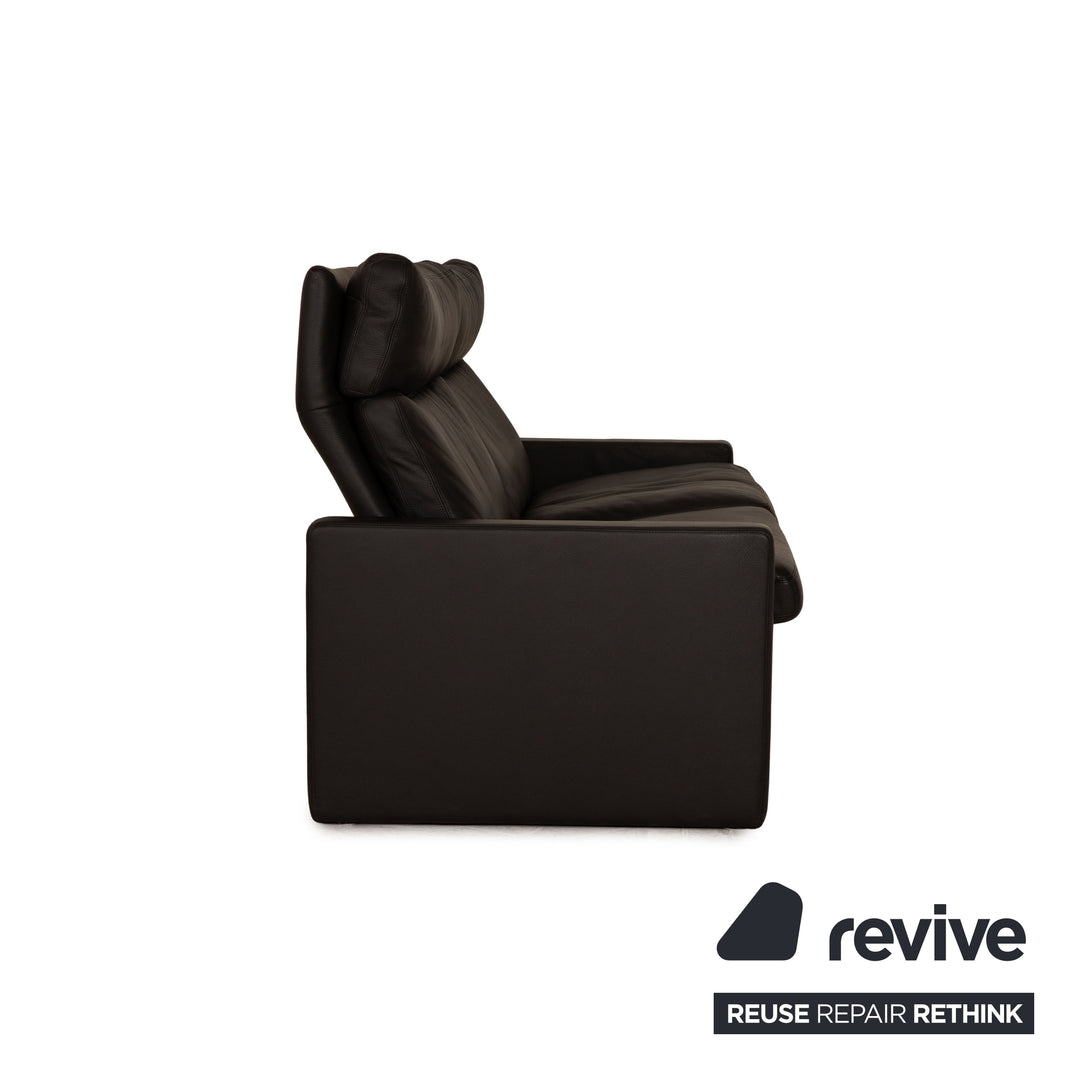 Erpo Manhatten Leder Dreisitzer Grau Anthrazit Sofa Couch Funktion