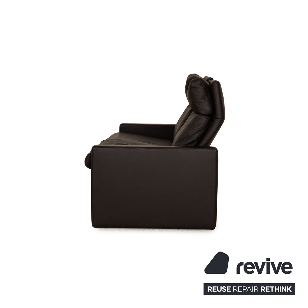 Erpo Manhatten Leder Dreisitzer Grau Anthrazit Sofa Couch Funktion