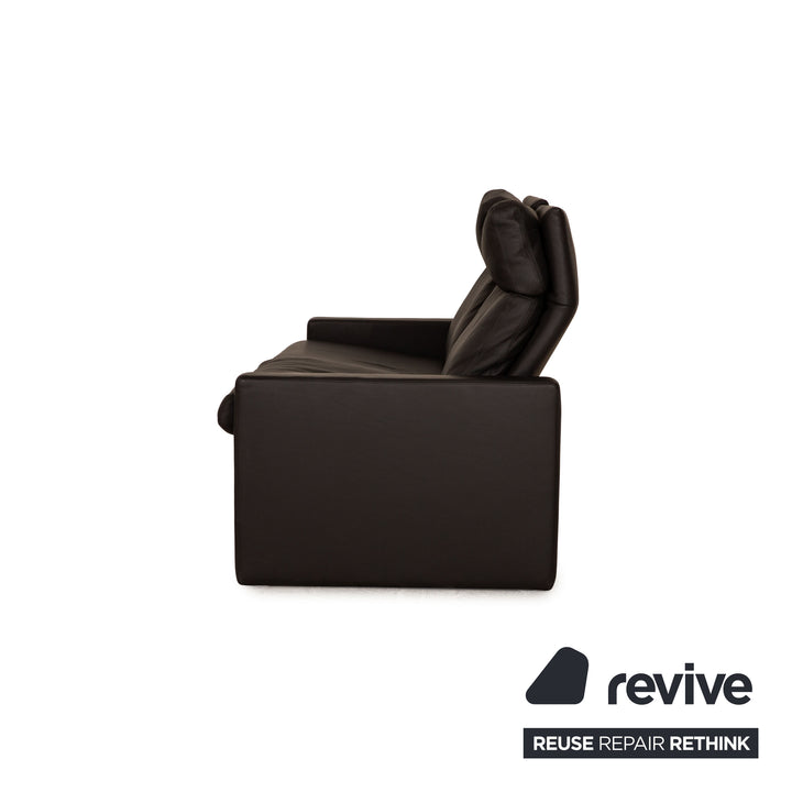 Erpo Manhatten Leder Dreisitzer Grau Anthrazit Sofa Couch Funktion