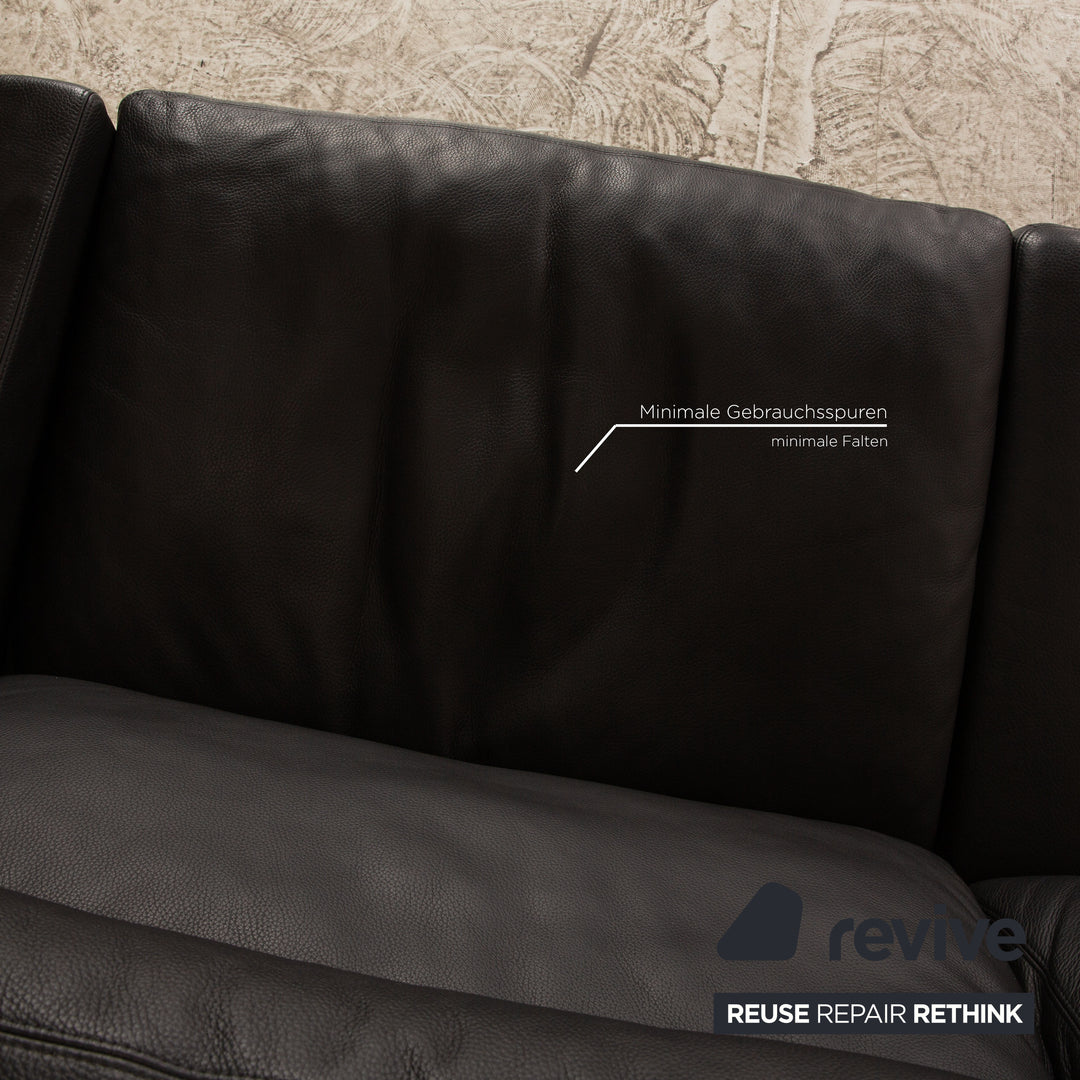 Erpo Manhatten Leder Dreisitzer Grau Anthrazit Sofa Couch Funktion