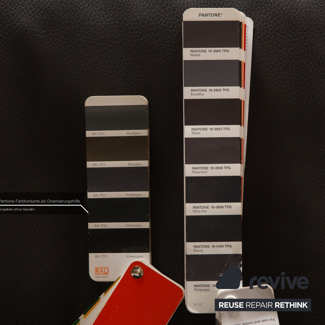 Erpo Manhatten Leder Dreisitzer Grau Anthrazit Sofa Couch Funktion