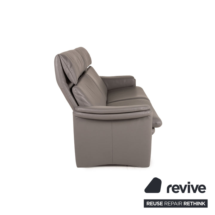 Erpo Monte Carlo Leder Sofa Grau Zweisitzer Couch Funktion Relaxfunktion