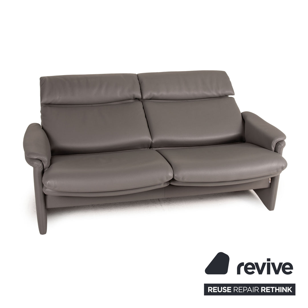 Erpo Monte Carlo Leder Sofa Grau Zweisitzer Couch Funktion Relaxfunktion