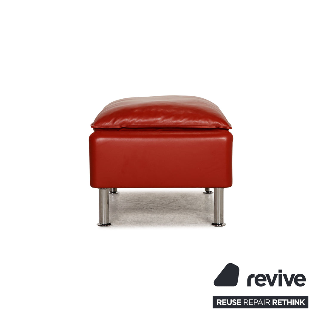 Erpo Porto Leder Hocker Rot