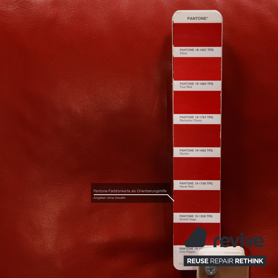 Erpo Porto Leder Hocker Rot