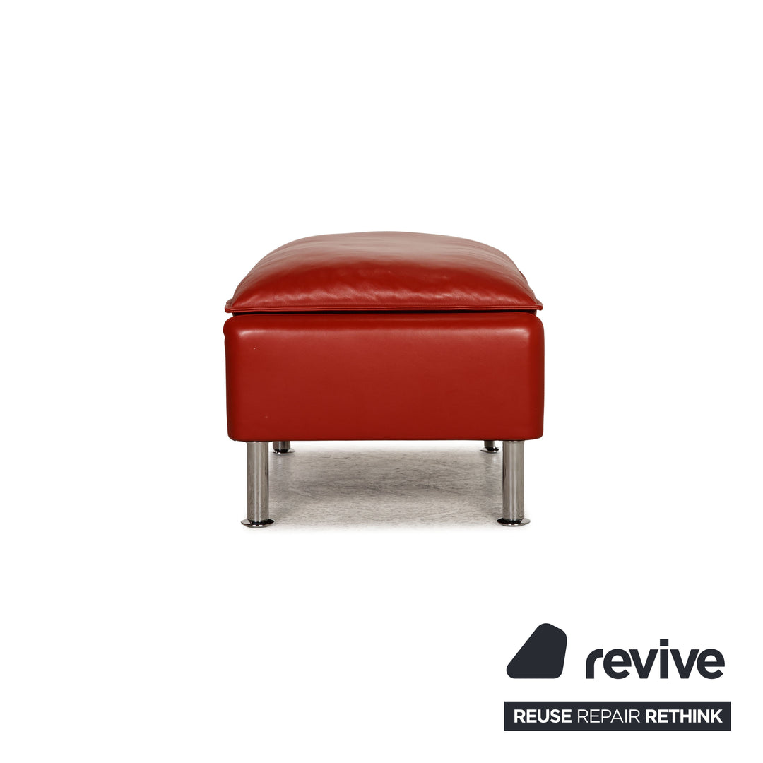 Erpo Porto Leder Hocker Rot