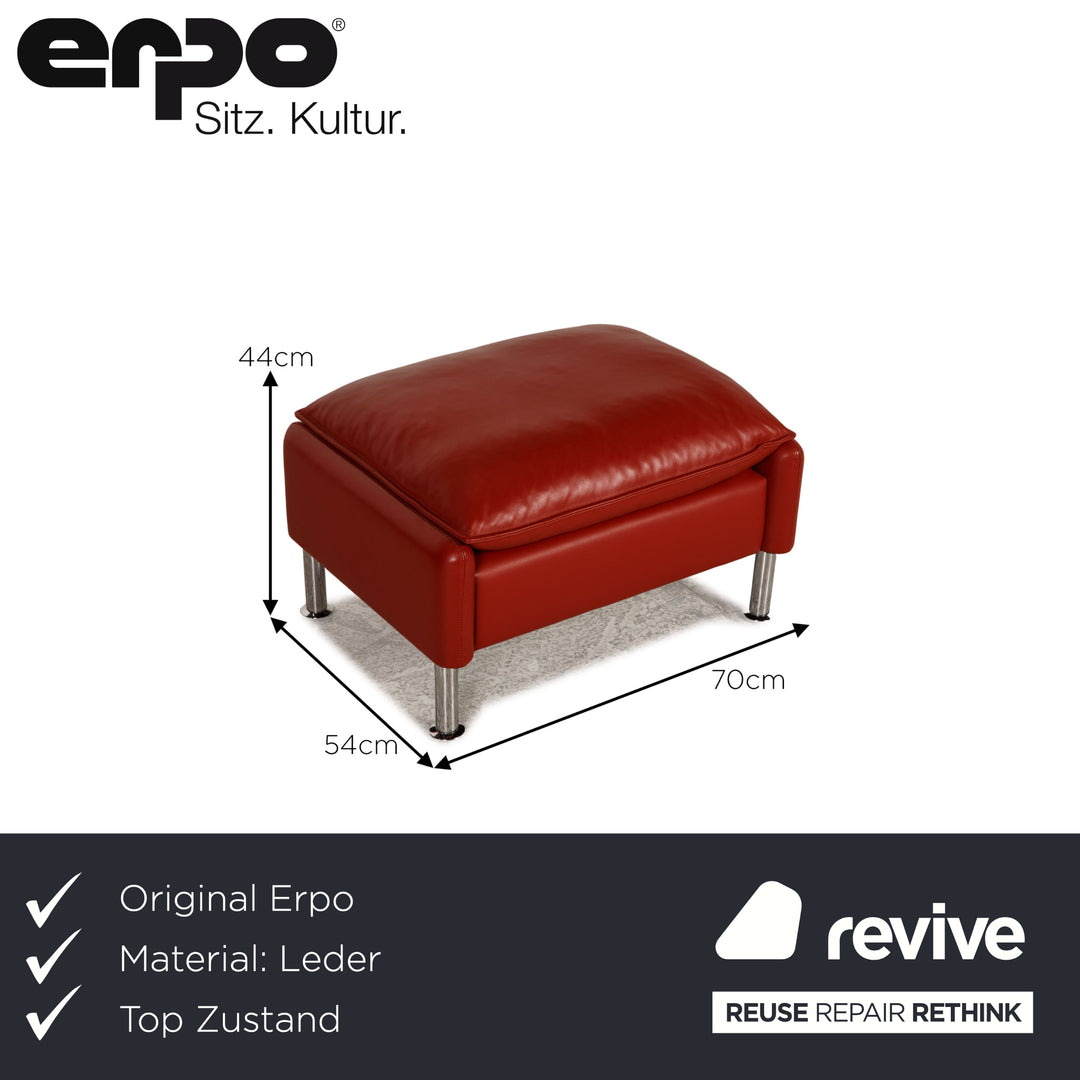 Erpo Porto Leder Hocker Rot