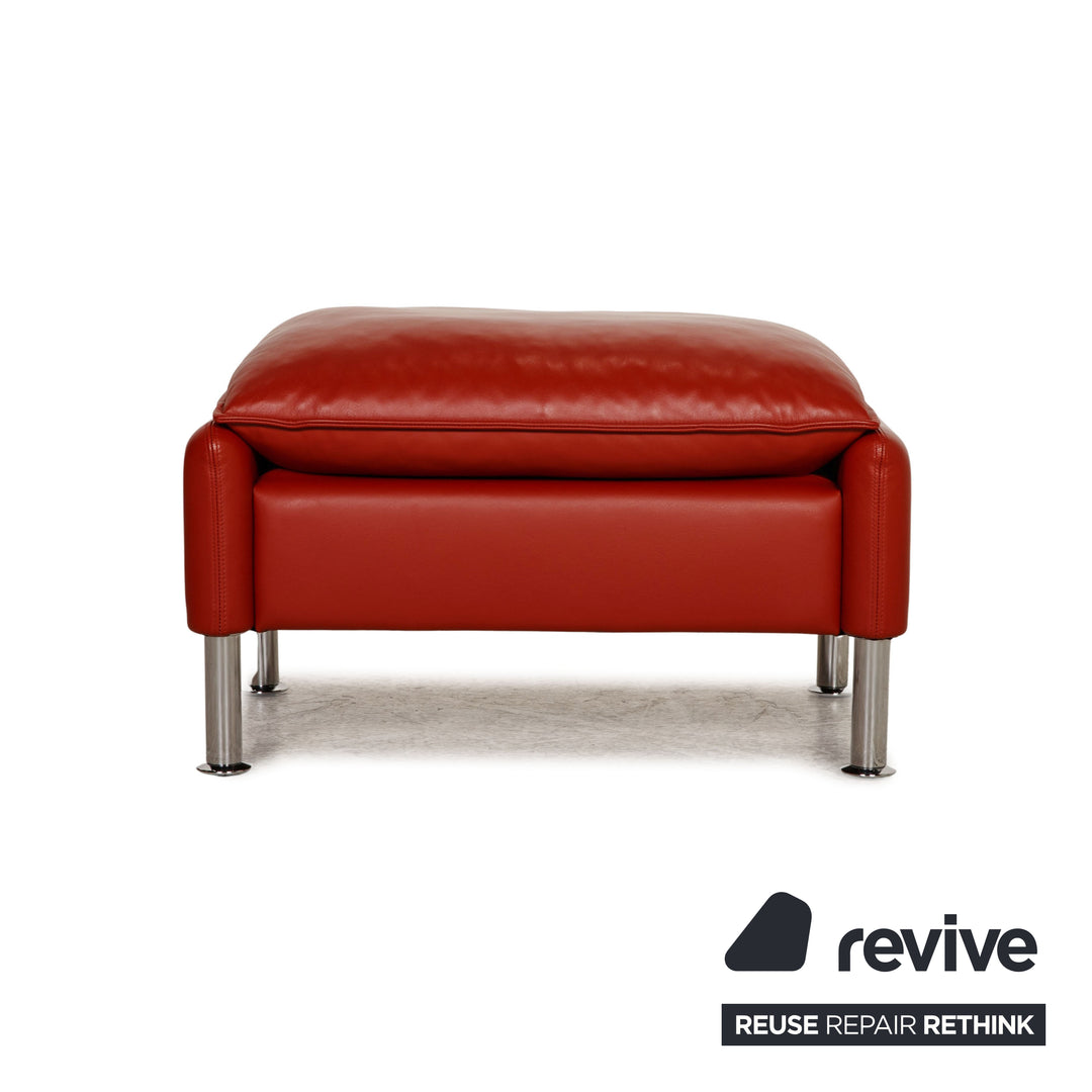 Erpo Porto Leder Hocker Rot