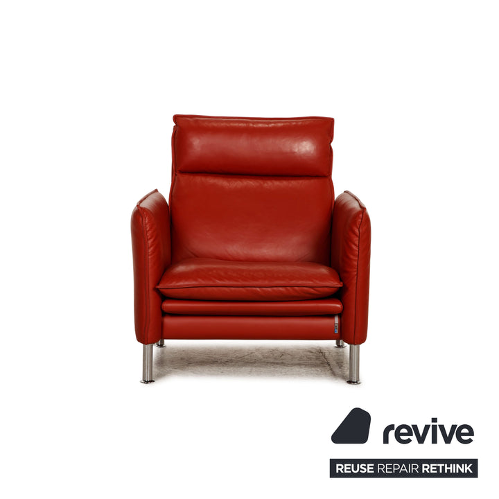 Erpo Porto Leder Sessel Rot Relaxfunktion